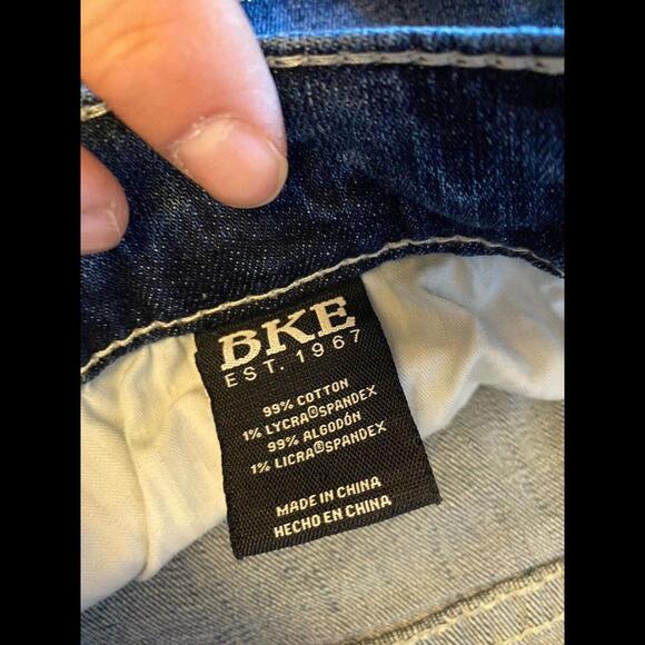 BKE “Mason” Distressed Stretch Tapered Denim Jeans SZ 36X32 MENS - Picture 8 of 9